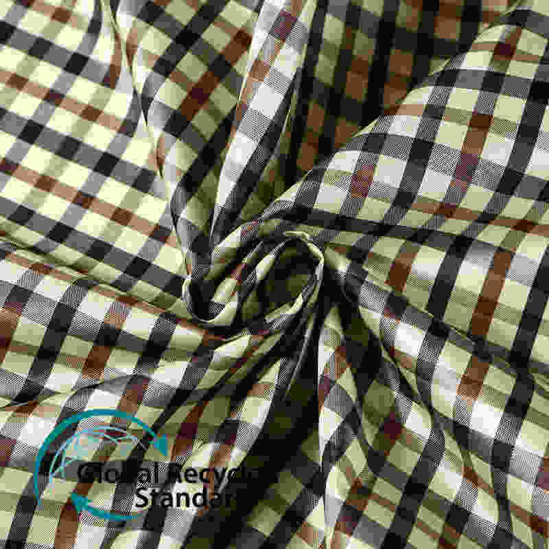 Dyed polyester taffeta plaid striped recycled fabric: comfortable and confident for everyday wear